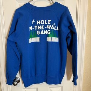 Vintage Hanes Blue and Green Cardigan Sweatshirt